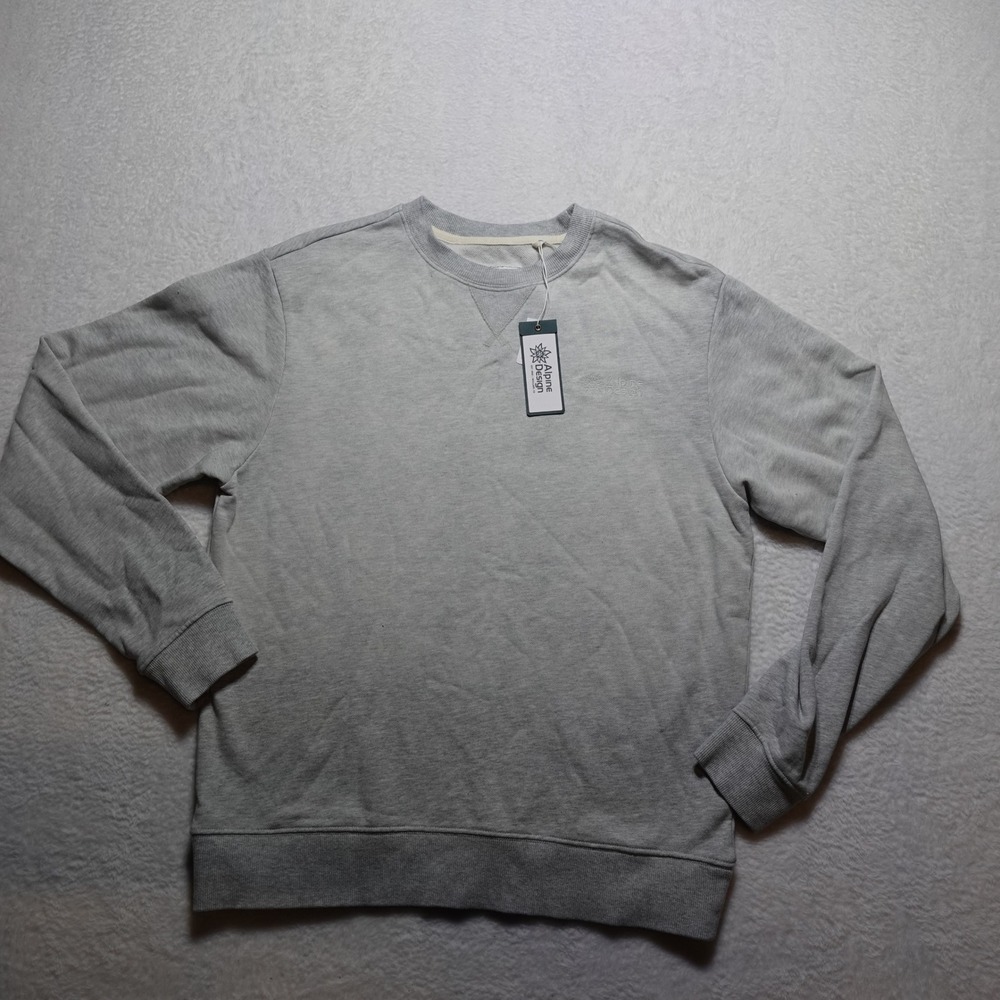 Alpine Design Sweatshirt Mens Large Gray French Terry Crewneck ADM15680H